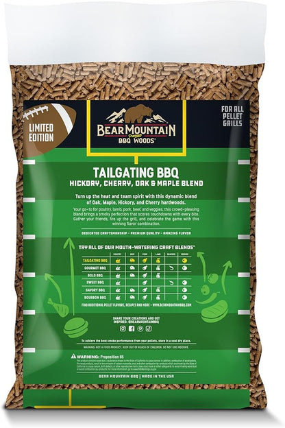 Bear Mountain Tailgating BBQ, Hickory, Cherry, Oak, and Maple Blend, 20 Pounds