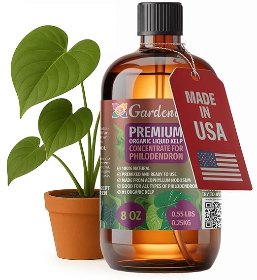 GARDENERA Premium Organic Seaweed & Kelp Superfood for Philodendron Plants - 8 oz - Liquid Kelp Fertilizer Concentrate (Makes 45 Gallons)