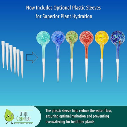 LGL Plant Watering Globes - Automatic Self Watering Globes. Decorative Self Watering Planter Inserts. Self Watering Spikes to Support Plant Health. 6 Pack x 100ml