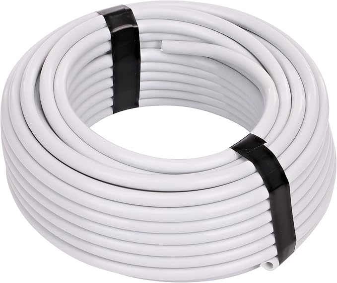 Raindrip R255DT 1/4-Inch Drip Irrigation Supply Tubing, 50 Foot, , for Drip Irrigation, Drip Emitters, Irrigation Parts, Systems, White Polyethylene