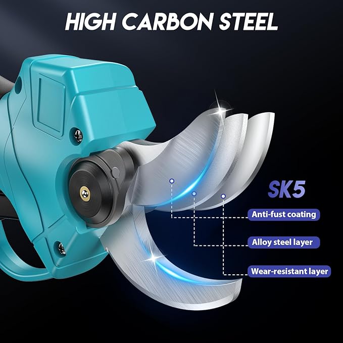 Upgraded Electric Pruning Shears, 1.4" Cutting Diameter Cordless Pruner with LCD Display, Brushless Motor, 2×2.0Ah Rechargeable Batteries & Extra Blade for Garden Trees and Branches