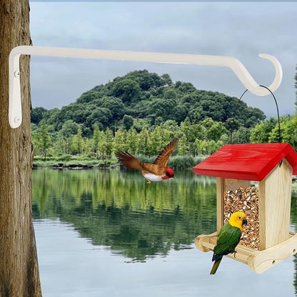 16" Plant Hangers 2-Pack - Heavy Duty Rust-Resistant Steel Hooks for Bird Feeders, Indoor/Outdoor Plants & Wall Decor, White