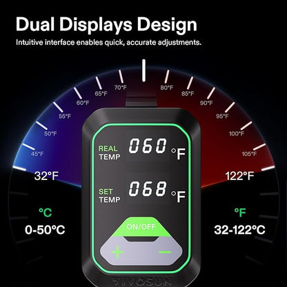 VIVOSUN 10"x20.75" Seedling Heat Mat with Built-in Temperature Controller, UL & MET-Certified Waterproof Plant Heating Pad for Germination, Hydroponics, Brewing, Breeding, and Greenhouses