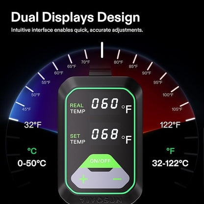 VIVOSUN 48"x20.75" Seedling Heat Mat with Built-in Temperature Controller, UL & MET-Certified Waterproof Plant Heating Pad for Germination, Hydroponics, Brewing, Breeding, and Greenhouses