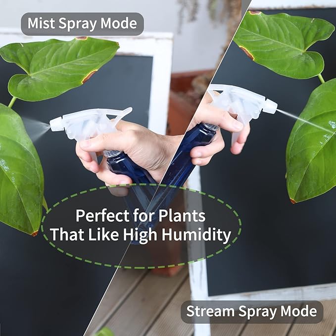 Goowin Watering Can Indoor Plants, Long Spout 47 oz Small Watering Can for Indoor with Bonus 16 oz Spray Bottle & 8.5 oz Squeeze Bottle, Blue