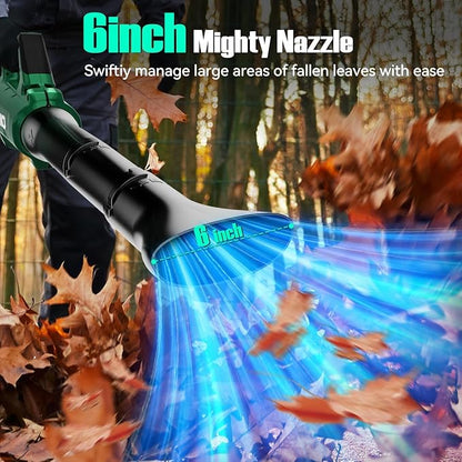 KIMO Cordless Leaf Blower with Battery and Charger, 750CFM 220MPH, 4 Speeds w/Turbo Mode, Brushless Motor, 3 Extended Tube, 2x4.0Ah Battery Powered Leaf Blowers for Lawn Care Patio Cleaning Wet Leaves