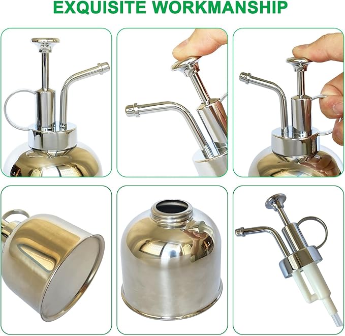 Stainless Steel Plant Sprayer, Small Watering Can for Indoor Potted Plants