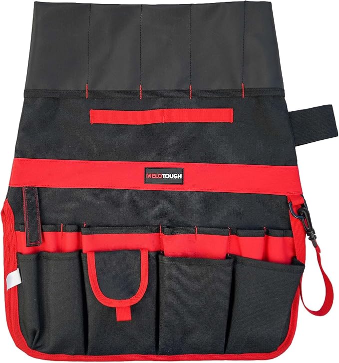 MELOTOUGH Bucket Caddy Organizer Bucket Tool Organizer for Garden Tools Fit 3.5 to 5 Gallon Bucket (Red)