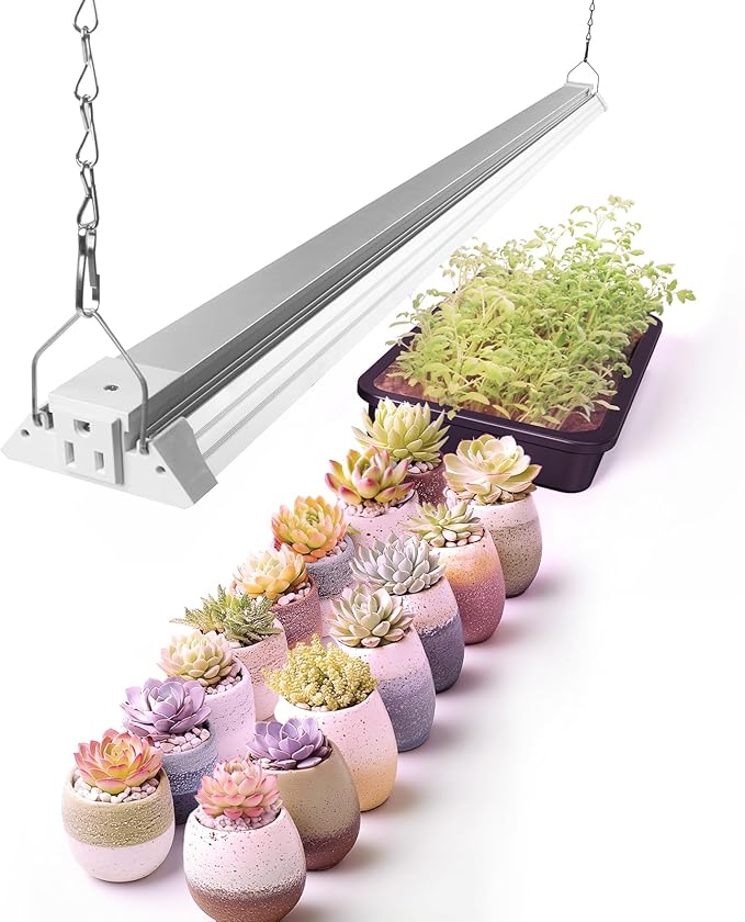 Barrina TX72 4FT Grow Lights for Seed Starting, 72W(500W Equivalent), High PPFD, Full Spectrum, Linkable, Hanging Light Fixture, Grow Lights for Indoor Plants, Vegetables with On/Off Switch, 1 Pack