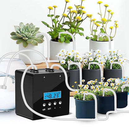 Plant Watering Devices, 20 Potted Indoor Houseplants Support, Plant Watering Devices, Auto Drip Irrigation Kit Programmable Water Timer