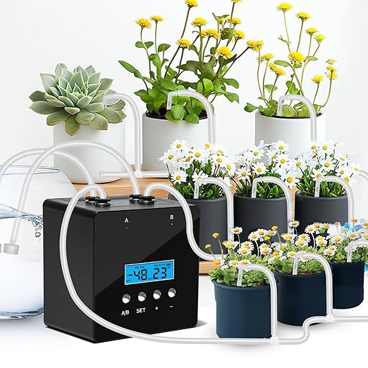 Plant Watering Devices, 20 Potted Indoor Houseplants Support, Plant Watering Devices, Auto Drip Irrigation Kit Programmable Water Timer