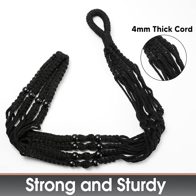 2 Pack 43 Inches Macrame Planter Hanger Large for 12 inch Pot (Extra Long & Big) + Swag Hook | Large Hanging Planter for Indoor Plants | No Pot/Plant Included (XL)