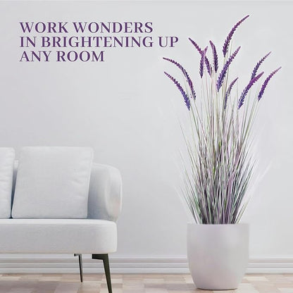 KOL 5ft Artificial Veronica Spiked Speedwell Grass, 59in Faux Veronica Spicata Plant, Tall Horsetail Reed Grass, UV-Resistant Fake Grasses for Indoor/Outdoor Décor, Home Office Wedding Centerpiece