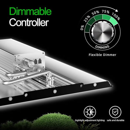 MA2000 200W LED Grow Light Full Spectrum | Commercial Plant Light Panel with Daisy Chain & Dimming | 2x4ft/4x4ft Coverage for Hydroponic Vegetables & High-Yield Plants