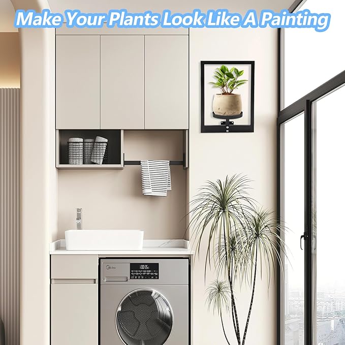 Metal Wall Plant Holder, Wall Planters for Indoor Plants, Heavy Duty Plant Wall Shelf, Vertical Space Saving - for Home, Office, Balcony(2 Pack)