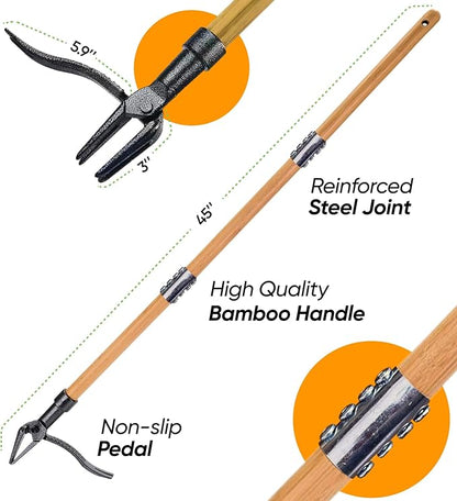 Stand Up Weed Puller Tool with Long Handle - Dandelion Weeding Tool, No More Bending