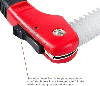 FLORA GUARD 7.7-Inch Folding Saw, Pruning Hand Saw with Triple-Cut Razor Teeth for Wood Cutting, Tree Trimming, and Camping