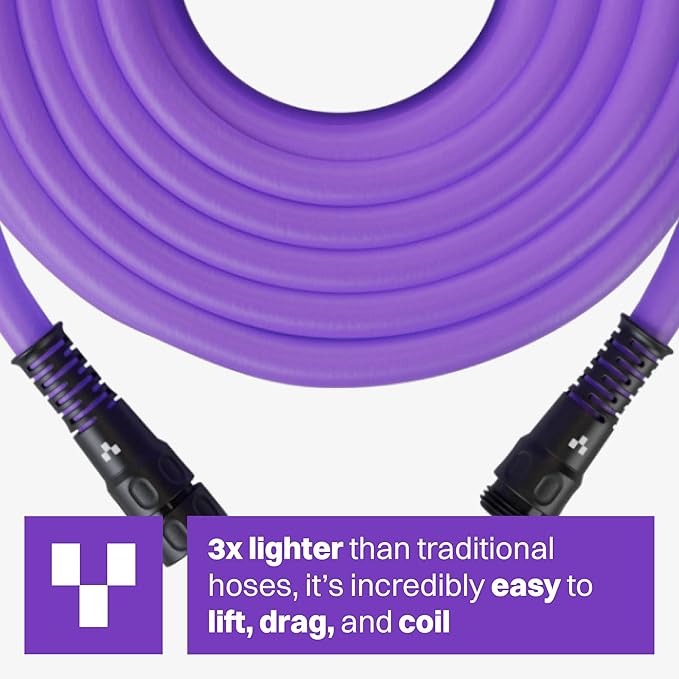 RELAX Expandable Garden Hose 50ft – Lightweight, No-Kink Hose with Anodized Aluminum Couplings & Spray Nozzle. Stylish Water Hose Ideal for Watering Small Garden