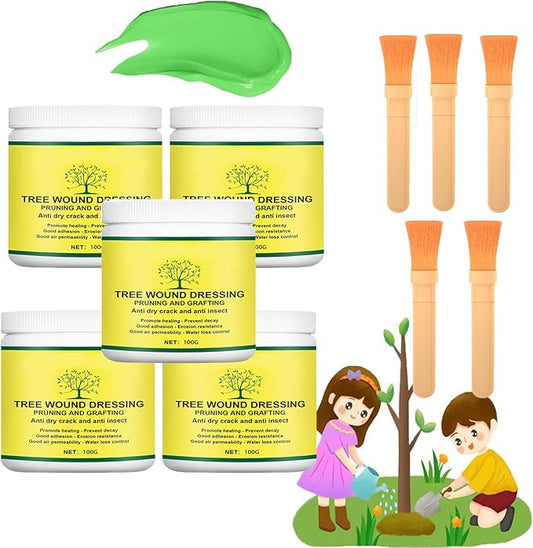 2024 Tree Wound Sealer,Tree Wound Pruning Sealer,Pruning Sealer,Tree Wound Dressing With Brush,Tree Wound Sealer Healing Paste,Bonsai Cut Paste,Bonsai Tree Pruning Sealer For Tree Wound (5SET)