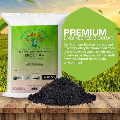 Premium Engineered Biochar Soil Amendment (Medium 30 Qts) – 100% Natural Active Carbon Award-Winning Biochar for Gardens | Organic Soil Amendment for Plants, Boosts Nutrients & Reduces Fertilizer Use