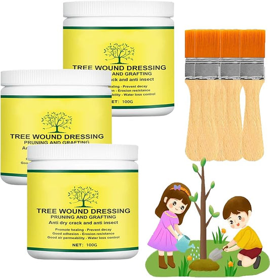 2024 Tree Wound Sealer,Tree Wound Pruning Sealer,Pruning Sealer,Tree Wound Dressing With Brush,Tree Wound Sealer Healing Paste,Bonsai Cut Paste,Bonsai Tree Pruning Sealer For Tree Wound (3SET)