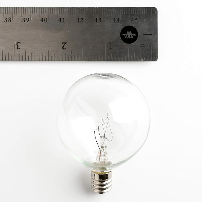 Hometown Evolution, Inc. 50 Foot G50 Patio Globe String Lights with 2 Inch Clear Bulbs with Green Wire (+2 Free Spares) for Outdoor String Lighting