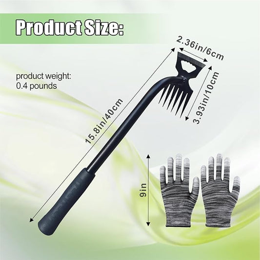 Weed Puller Tool-2Pcs Gardening Hand Weeder Tools, 2025 New Weeding Artifact Uprooting Weeding Tool, Manganese Steel Weed Removal TooL, 6 Teethes Dual Purpose Manual Weed Pulling Tool for Yard Gardenl