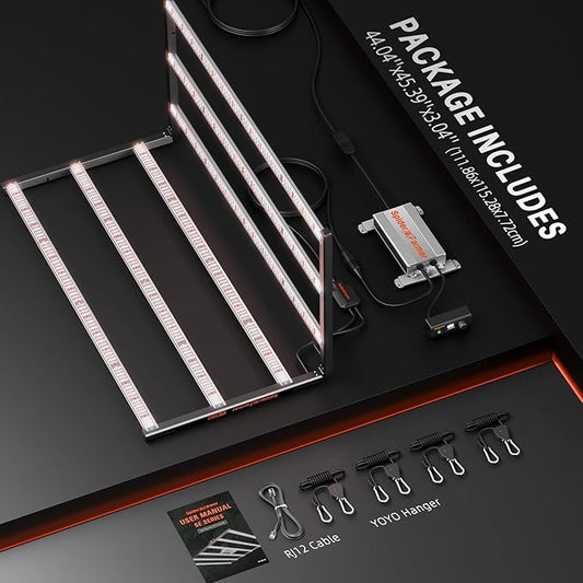 Spider Farmer SE7000 730W LED Grow Lights, Samsung LM301H EVO Diodes, 2025 Upgraded Remote App Control, 5x5ft Coverage Dimmable Daisy Chain Commercial Bar Style LED Growing Lamp, Vertical Farming