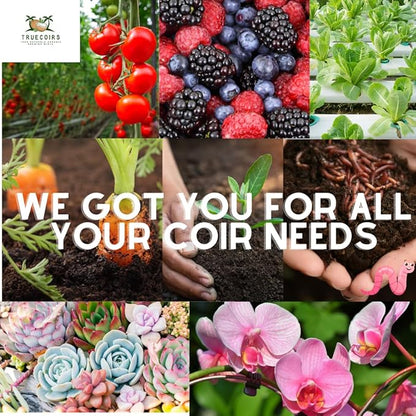 Coco Coir Bricks - Pack of 5, 1.4LBS Each (Total 7LBS)| Organic Solution for Sustainable Gardening! |OMRI Listed | Renewable Soil Made of Coconut | PH (Neutral) | Low EC