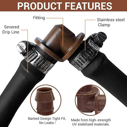 LECTO Universal 5/8", 1/2", .700" Drip Line Repair Kit – Elbow, 1