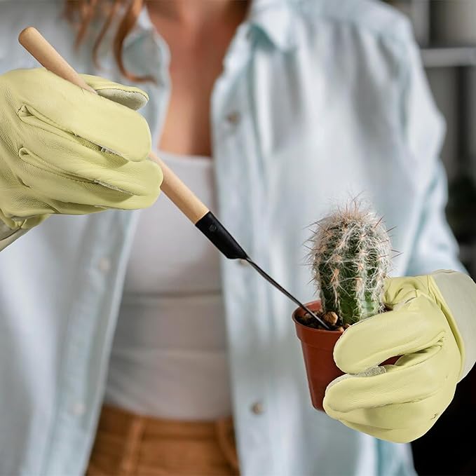 HLDD HANDLANDY Long Gardening Gloves, Leather Thorn Proof Rose Pruning Glove for Men & Women, Great Gift for Gardener