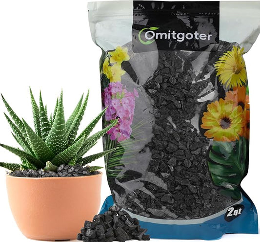 Horticultural Charcoal 2qt for Plants, Actived Charcoal Terrarium Supplies, Suitable for Indoor Plants, Succulent, Orchid, Cactus, Bonsai