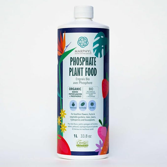MARPHYL Organic Liquid Phosphate Soil Enhancer. Phosphorus Fertilizer for Garden, Flowers, Vegetables, Succulents, Bamboo, Hydroponics 33.8 oz