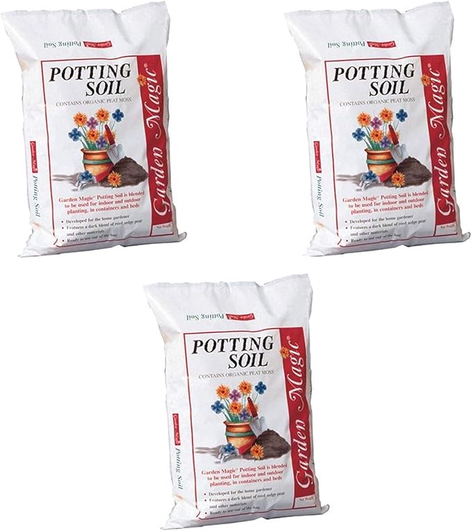 Michigan Peat 5720 Garden Magic General Purpose Potting Soil Mix for Indoor Outdoor Planter Container Gardening, 20 Pound Bag (3 Pack)