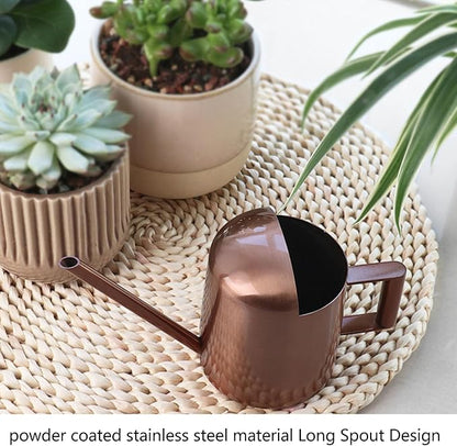 Watering Can 10oz/300ml Stainless Steel Long Spout Semi Open Powder Coated Flower Watering Pot for Garden Family Outdoor