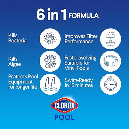 Clorox® Pool&Spa™ Shock XTRABLUE® Plus, Kills Bacteria & Algae in Swimming Pools, Swim-Ready in 15 Minutes, (6-Pack)