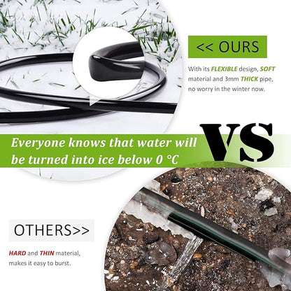 MIXC 400ft 1/4 inch Blank Distribution Tubing Drip Irrigation Hose Garden Watering Tube Line