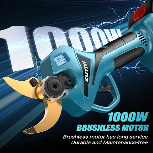 Cordless Electric Pruning Shears for Makita 18V Battery, 2.4" Cutting Brushless Electric Pruner, Tree Branch Cutter for Tree & Flower Trimming w/LED Display, 2 Levels Adjustable (Bare Tool)