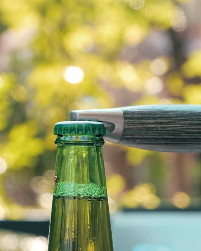 Stainless Steel BBQ Tool Set with Veined-Dyed Wooden Handles | Heavy Duty Grilling Accessories | 3-Piece Outdoor Barbecue Grill Utensil Set with Spatula, Fork, and Tongs - Ideal Gift for Men…