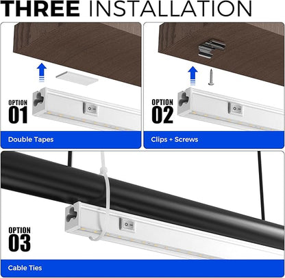 Barrina T5 Grow Lights for Indoor Plants, 5000K Full Spectrum, 1FT LED Growing Lamp, Plant Light Strip, for Seed Starting, Vegetables, Plug and Play, 4-Pack