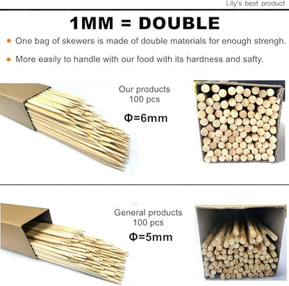 HOPELF 30" Natural Bamboo Skewers Sticks for Marshmallows，S'Mores，BBQ，Kabob，Grilling，Barbecue，Roasting，Camping.More Size Choices 6"/8"/10"/12"/14"/36"(100 PCS)