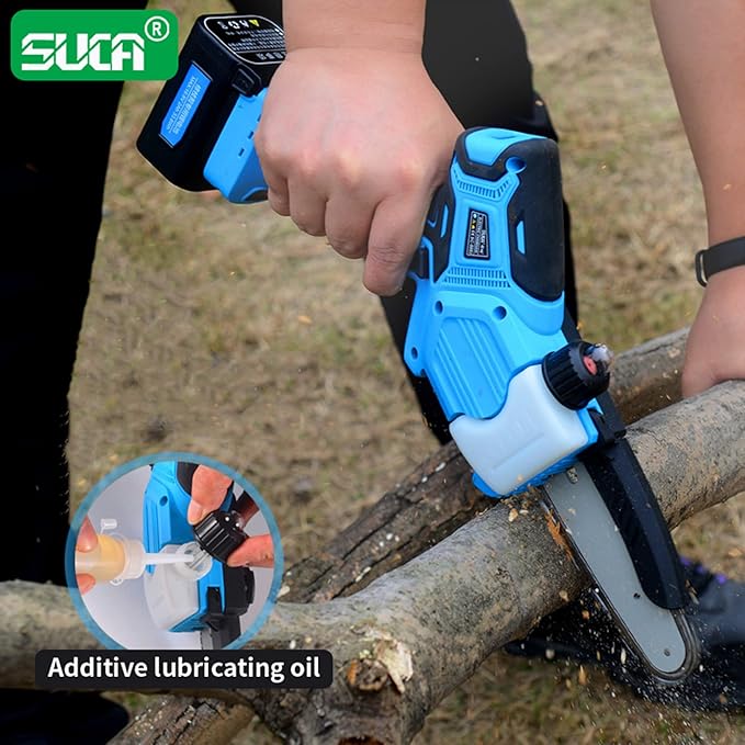 SUCA Electric Pruning Shears Pruning Shears Pruning Shears Tree Pruner Branch Cutter Pruners for Gardening with 2pcs 2Ah Lithium Battery 4-7 Working Hours Tree Branch Pruner (blue28mm+chainsaw)