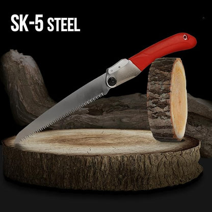 Folding Saw, 8" Branch Handsaws for Wood Cutting, Camping & Tree Pruning, Premium SK-5 Steel with Multi-Level Hardened Teeth, Outdoor Portable foldable survival/camp/bushcraft saw
