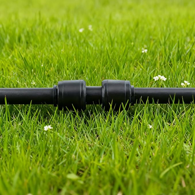 112 Pack 1/4 Inch Straight Union Quick Connect Coupling, Leak-Proof Irrigation Fitting for 1/4" Tubing, Easy Install for Garden, Farm, Sprinkler Systems