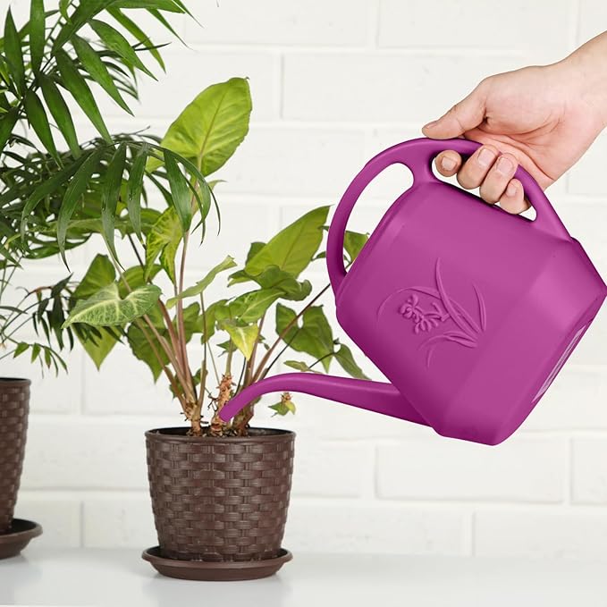 Watering Can - for Home Plant Garden - 1 Gallon - Rose Red