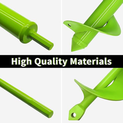 TCBWFY 4 Pack Garden Auger Spiral Drill Bits – Heavy Duty Steel,Corrosion Resistant – Perfect for Post Holes,Earth & Lawn Augering,Planting Bulbs & Trees