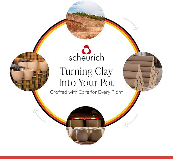 SCHEURICH Set of 2 Dark Oak Cottage Ceramic Hanging Plant Pot 6.5" - with 22" Sisal Rope Hanger - Waterproof&Break-Resistant, for Indoor&Outdoor Plants, Succulents&Flowers - Made in Germany - 0.7 gl