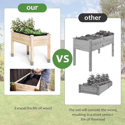 Longzhuo 63" X 114" Raised Garden Bed Liner - Non Woven Fabric for Winter Greenhouse Vegetable Gardening, Cuttable Plant Liner with Soil Containment & Water Drainage for Flower Pots