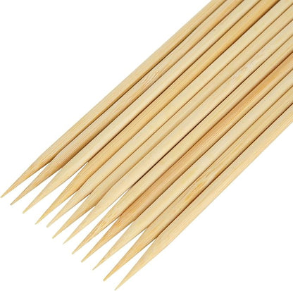 Acrux7 500 PCS 16 Inch Natural Bamboo Skewers, 1/6 Inch (4mm) Thick Smores Sticks Marshmallow Roasting Sticks, Long Bamboo Skewers for Kabobs, Appetizers, Fruit, Grilling, Barbecue, Crafts