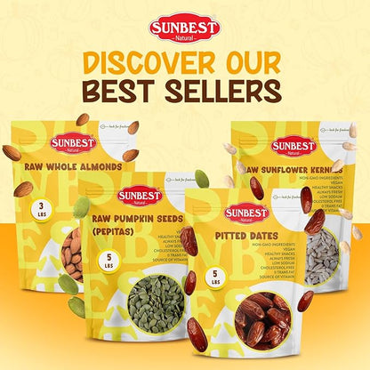 Sunbest Natural Raw Pumpkin Seeds, 5 lbs – Unsalted & Shelled – Bulk Bag, Whole Pepitas, Pumpkin Seeds to Eat – For Snacking, Baking & Topping – Rich in Essential Fatty Acids, Iron & Protein (80 oz)